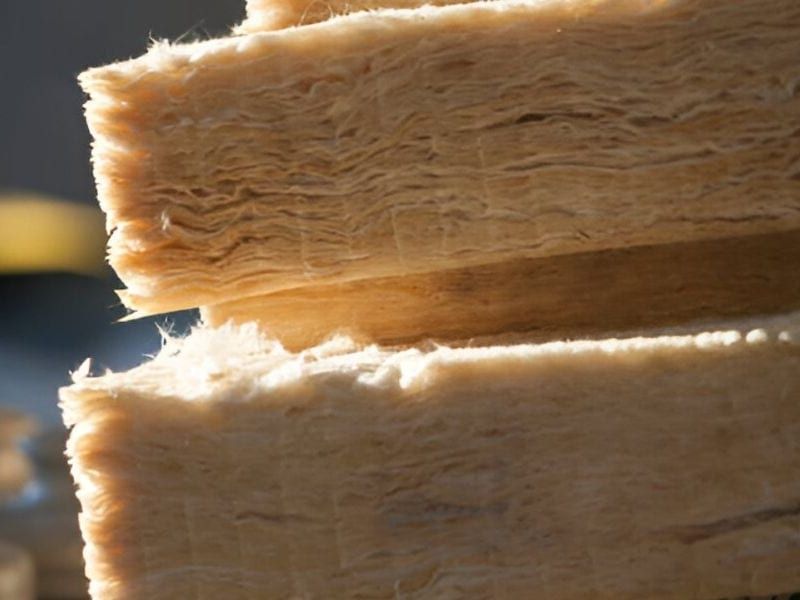 Zugeschnittene Mineralwollplatten für die Hohlräume zwischen den Ständerprofilen